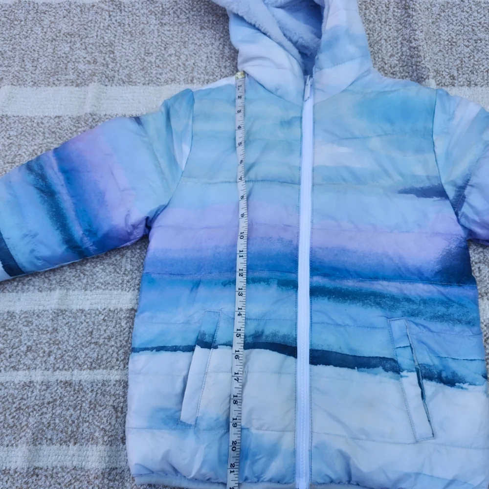 Abercrombie Kids Blue and Purple Puffer Jacket with Hood.. Revirsable - Picture 5 of 7